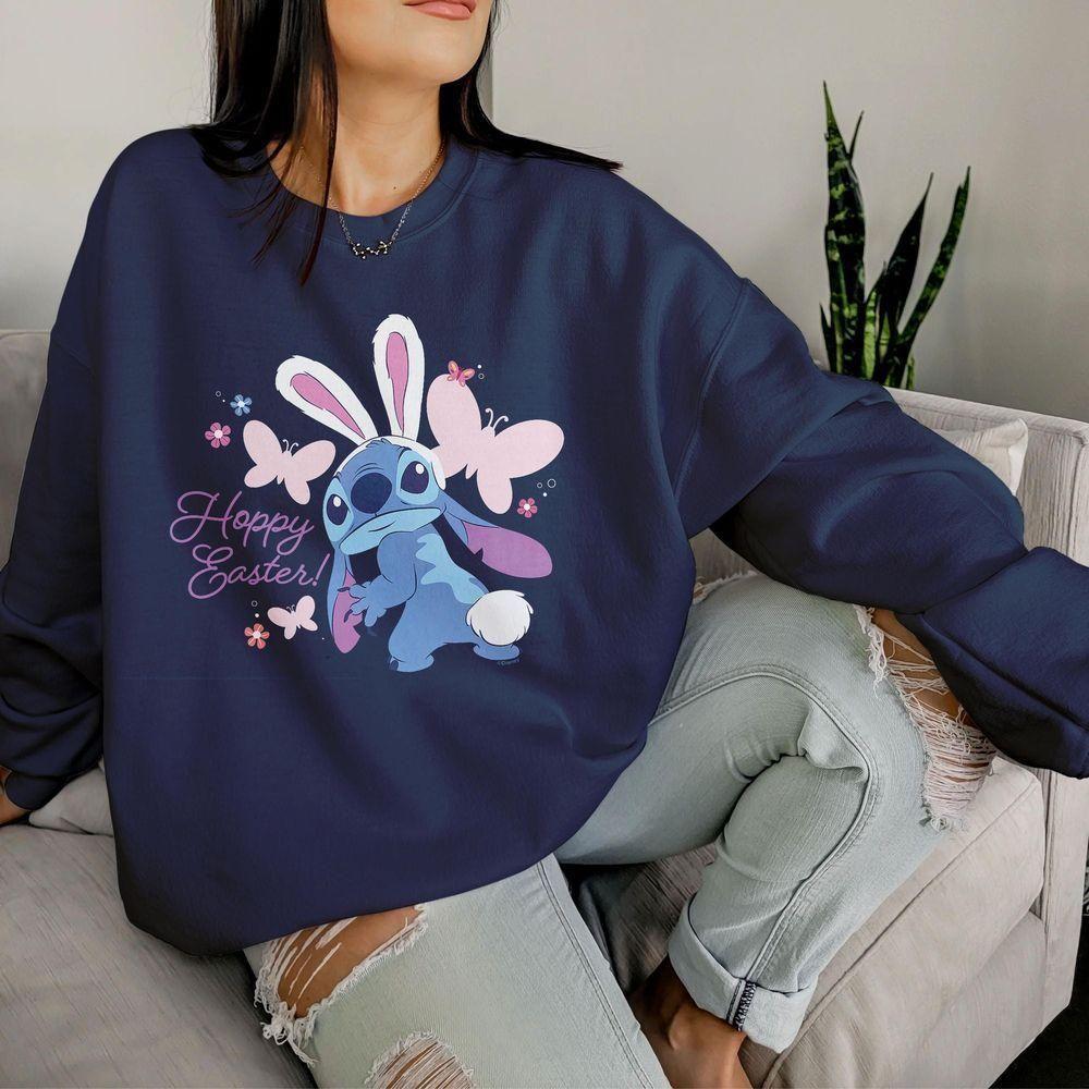 Stitch Hoppy Easter Bunny And Butterflies Disney Vuitino Merch